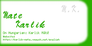 mate karlik business card