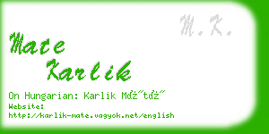 mate karlik business card